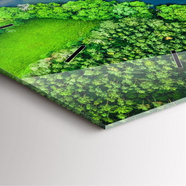 Reloj de pared cuadrado Río en el bosque