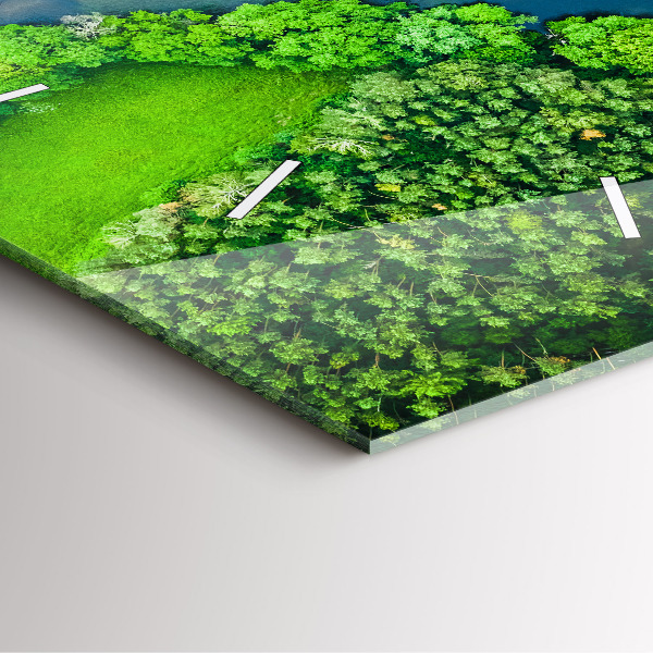 Reloj de pared cuadrado Río en el bosque