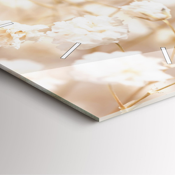 Reloj de pared cuadrado Pequeñas flores blancas