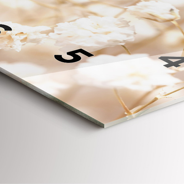 Reloj de pared cuadrado Pequeñas flores blancas