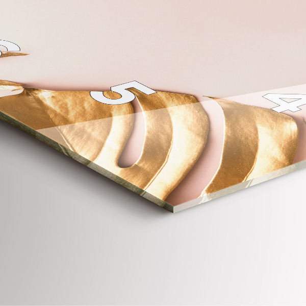 Reloj cuadrado Hojas tropicales doradas