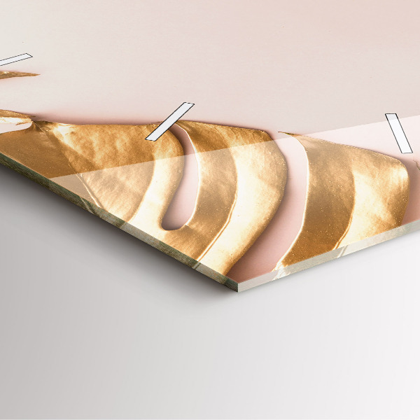 Reloj cuadrado Hojas tropicales doradas