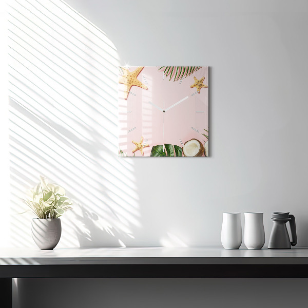 Reloj de pared cuadrado Ambiente veraniego
