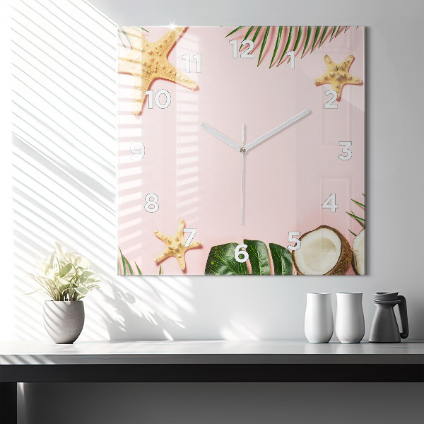 Reloj de pared cuadrado Ambiente veraniego