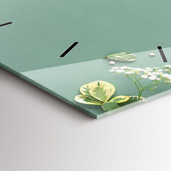 Reloj de pared cuadrado Flores delicadas