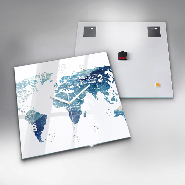 Reloj de pared cuadrado Mapamundi