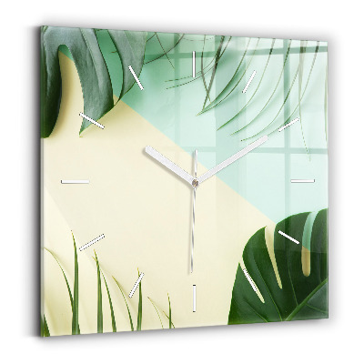 Reloj de pared cuadrado Hojas de Monstera