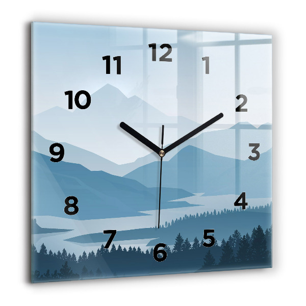 Reloj cuadrado Paisaje montañoso