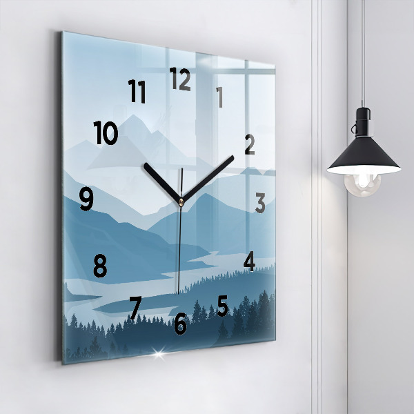 Reloj cuadrado Paisaje montañoso