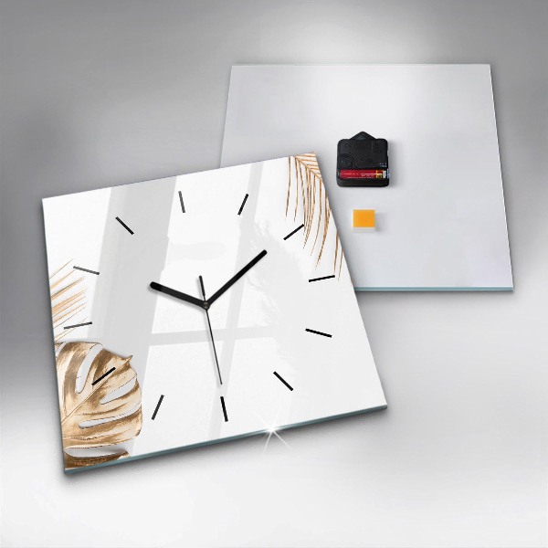 Reloj de pared cuadrado Hojas tropicales