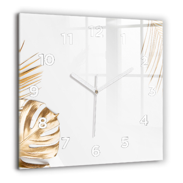 Reloj de pared cuadrado Hojas tropicales