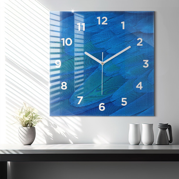 Reloj de pared cuadrado Pluma de ave