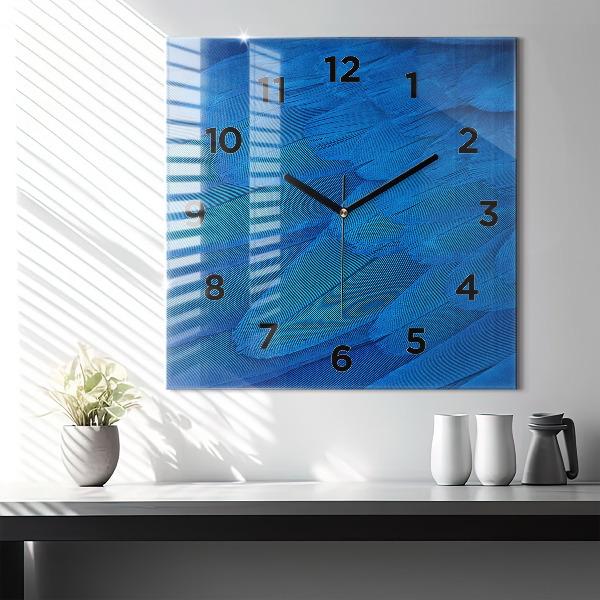 Reloj de pared cuadrado Pluma de ave
