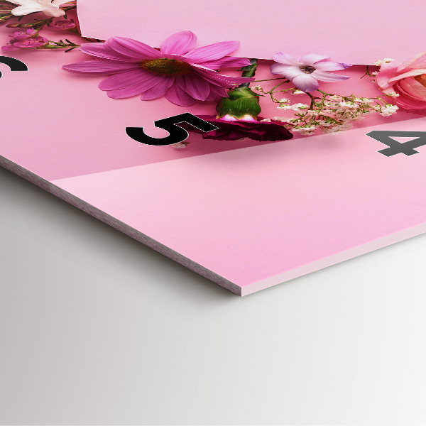 Reloj cuadrado Corazón de flores