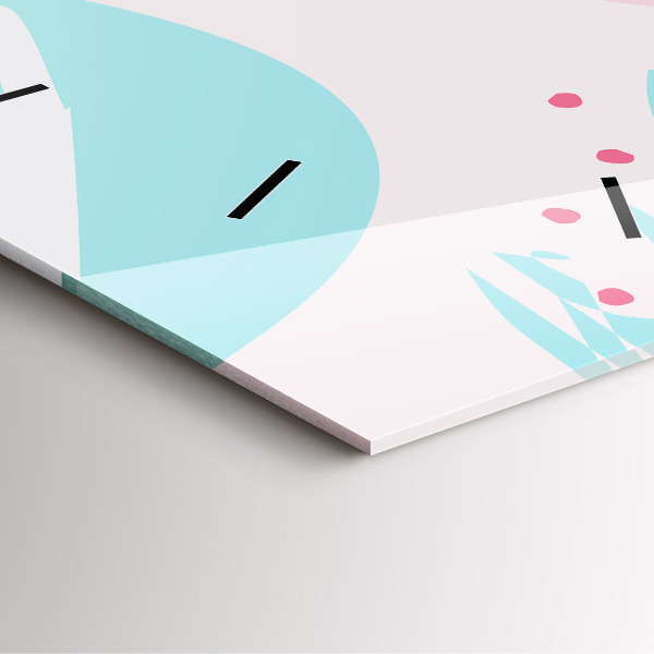 Reloj de pared cuadrado Abstracción pastel