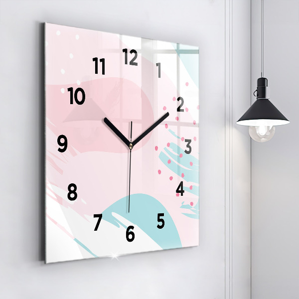 Reloj de pared cuadrado Abstracción pastel