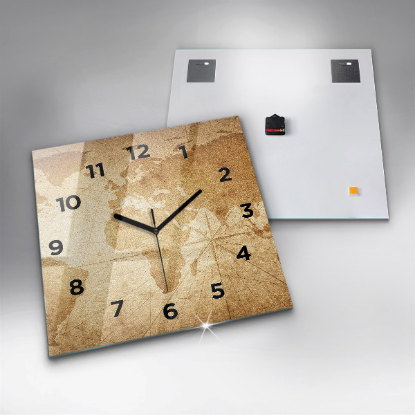 Reloj cuadrado Mapamundi vintage