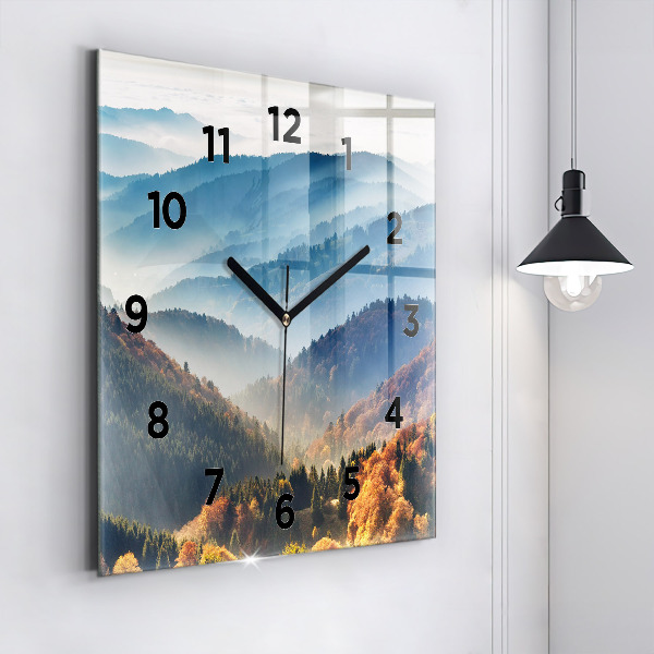 Reloj de pared cuadrado Paisaje de montaña