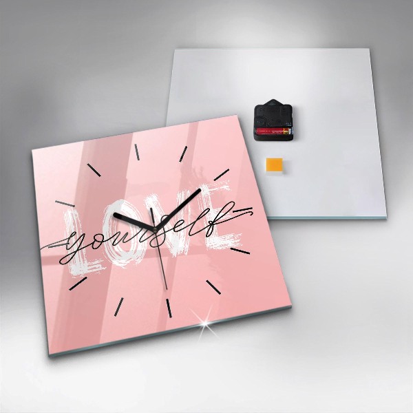 Reloj cuadrado Inscripción Love yourself