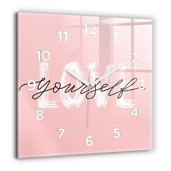 Reloj cuadrado Inscripción Love yourself