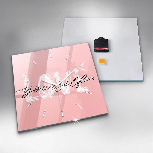 Reloj cuadrado Inscripción Love yourself
