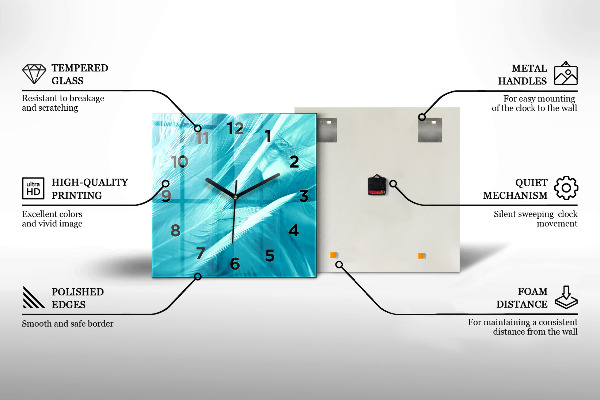 Reloj de pared cuadrado Mapamundi en acuarela