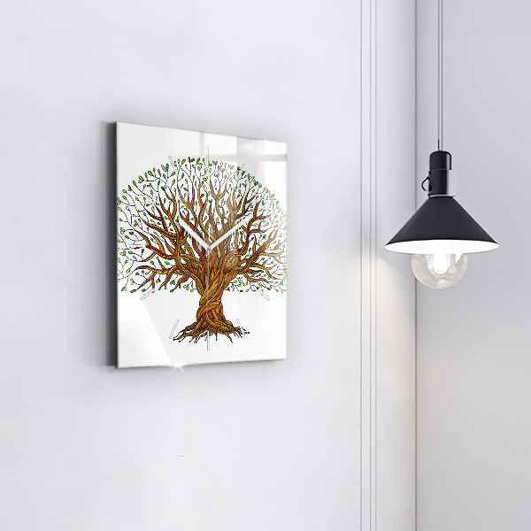 Reloj de pared cuadrado Raíces de árbol