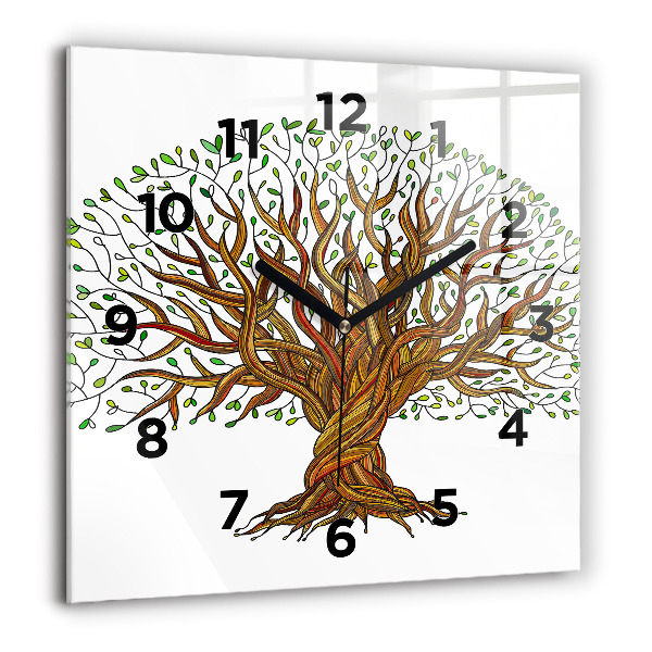 Reloj de pared cuadrado Raíces de árbol