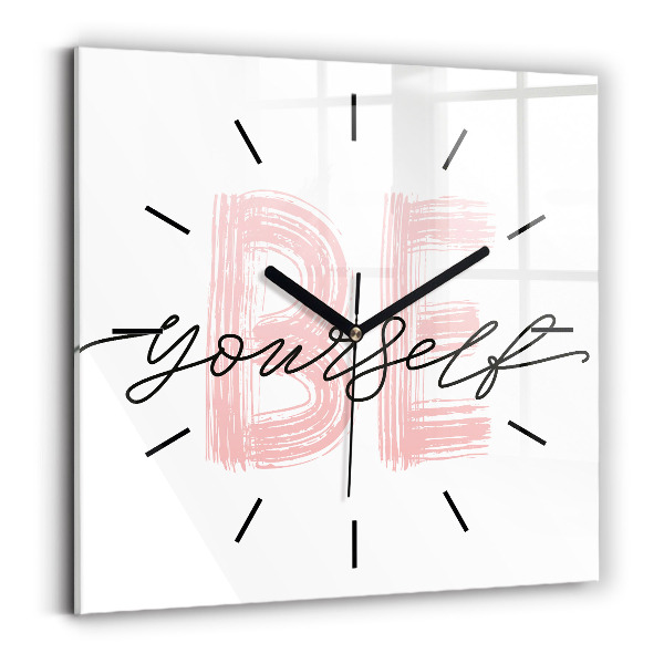 Reloj de pared cuadrado Inscripción Sé tú mismo