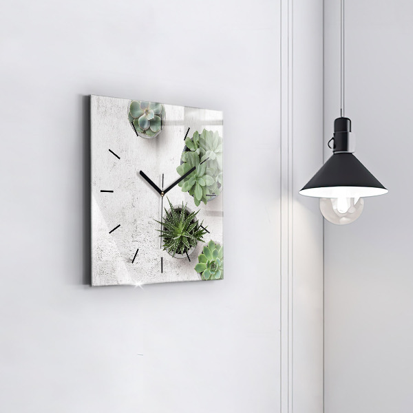 Reloj cuadrado Plantas decorativas