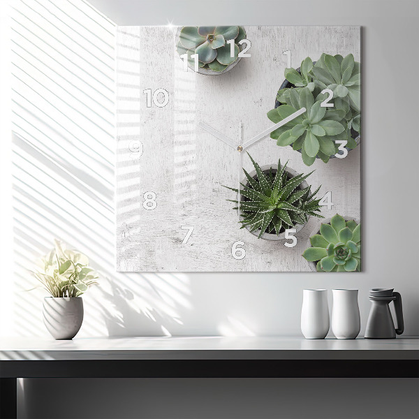 Reloj cuadrado Plantas decorativas
