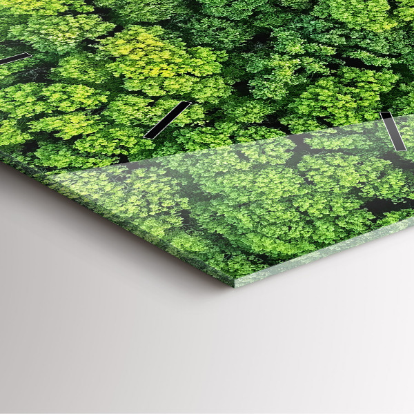 Reloj de pared cuadrado Bosque a vista de pájaro