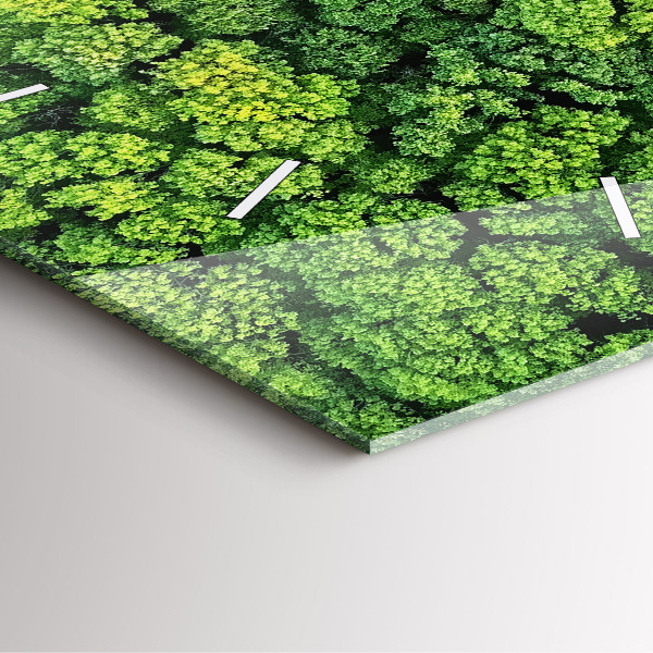 Reloj de pared cuadrado Bosque a vista de pájaro