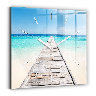 Reloj de pared cuadrado Isla tropical