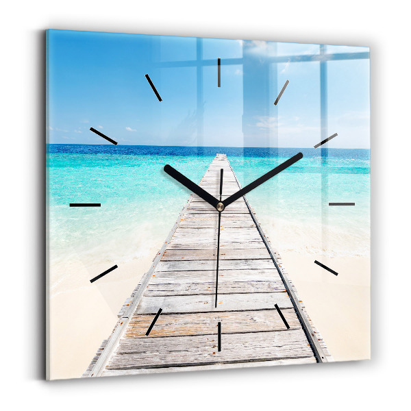 Reloj de pared cuadrado Isla tropical