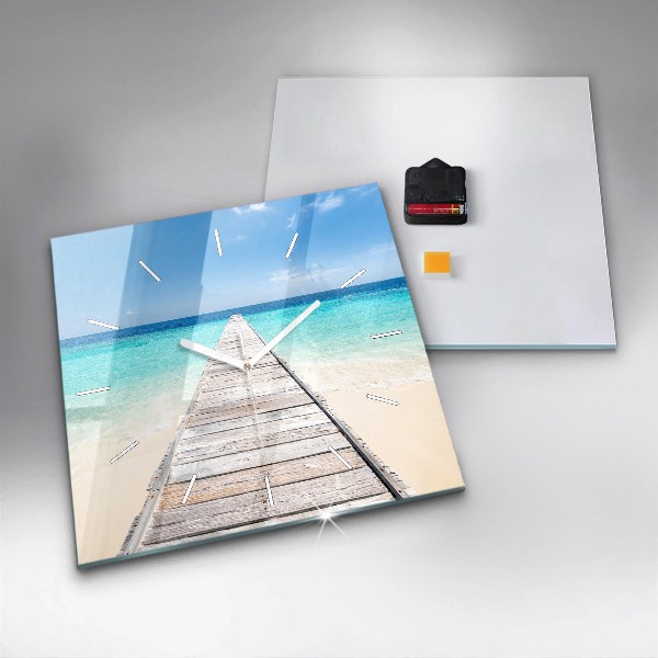 Reloj de pared cuadrado Isla tropical