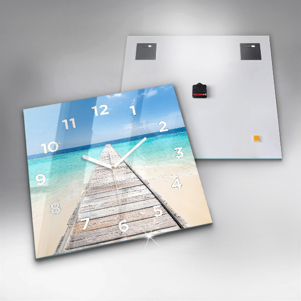 Reloj de pared cuadrado Isla tropical