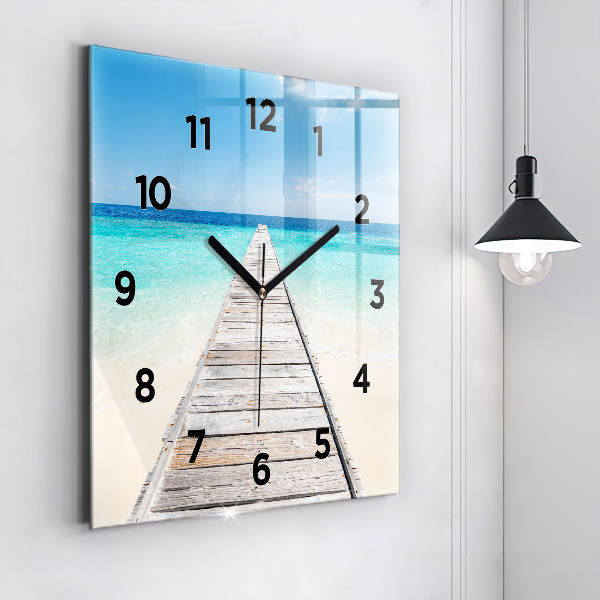 Reloj de pared cuadrado Isla tropical