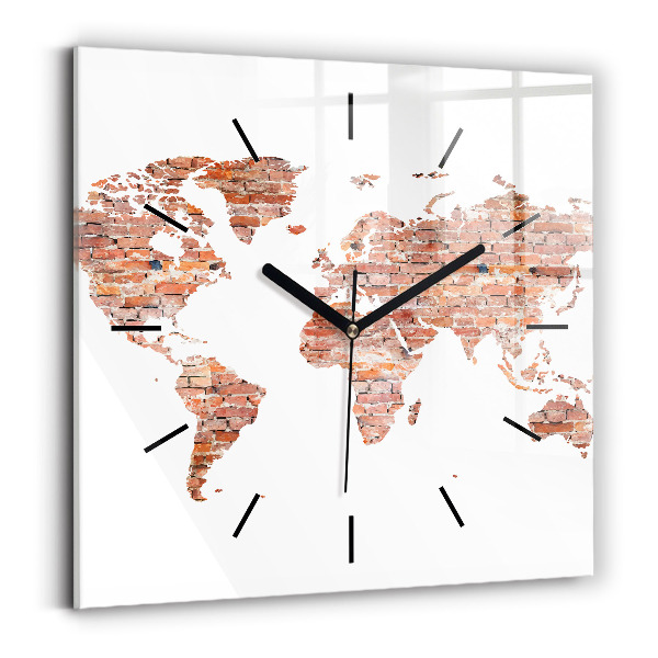 Reloj de pared cuadrado Viejo mapa de ladrillos