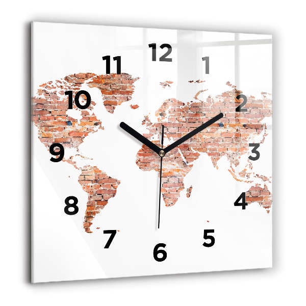 Reloj de pared cuadrado Viejo mapa de ladrillos