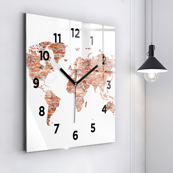 Reloj de pared cuadrado Viejo mapa de ladrillos
