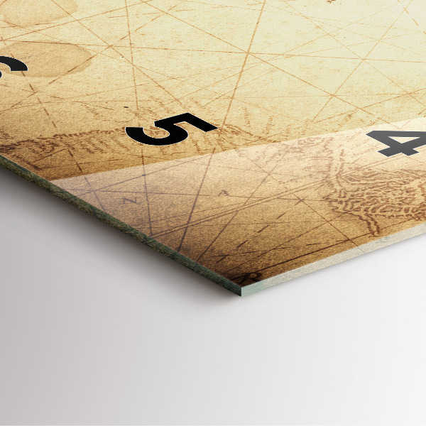 Reloj cuadrado Viejo mapa del mundo