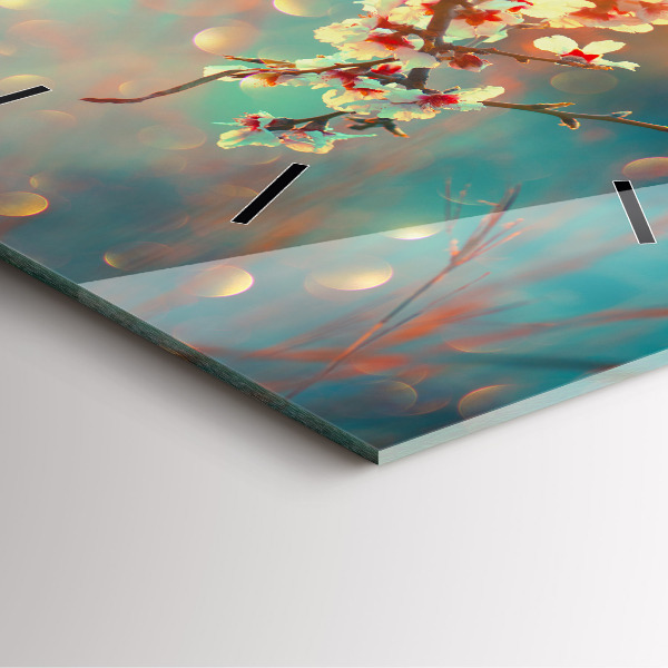 Reloj de pared cuadrado Flores de primavera