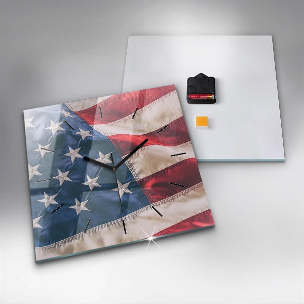 Reloj de pared cuadrado Bandera americana