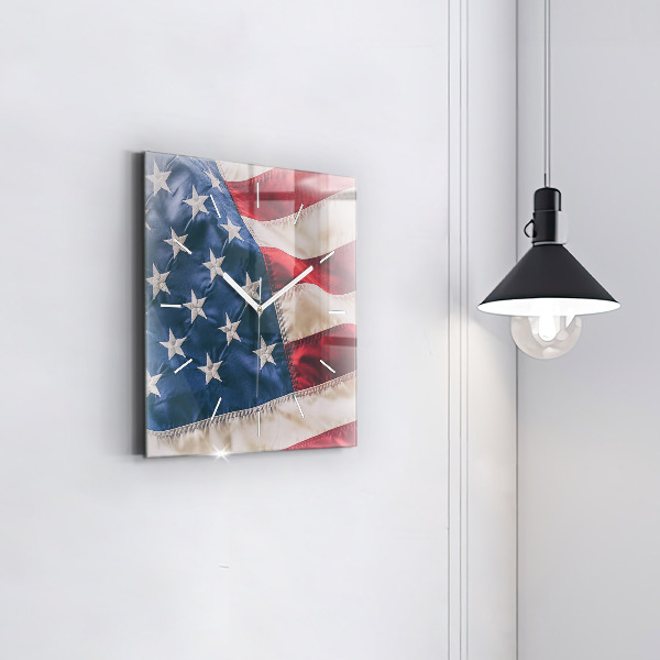 Reloj de pared cuadrado Bandera americana