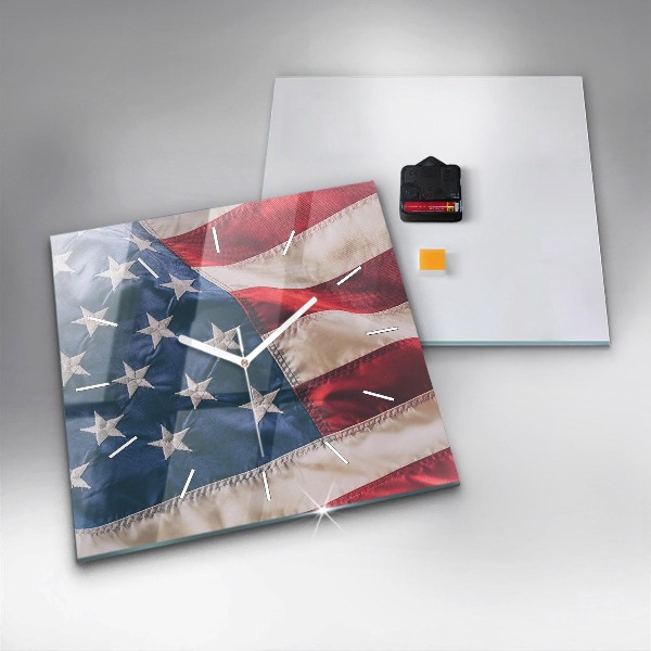 Reloj de pared cuadrado Bandera americana