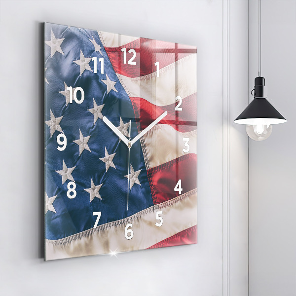 Reloj de pared cuadrado Bandera americana
