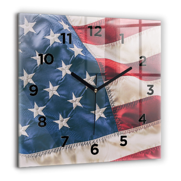 Reloj de pared cuadrado Bandera americana