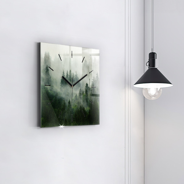 Reloj de pared cuadrado Bosque brumoso