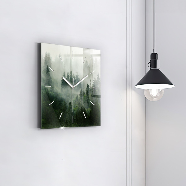 Reloj de pared cuadrado Bosque brumoso